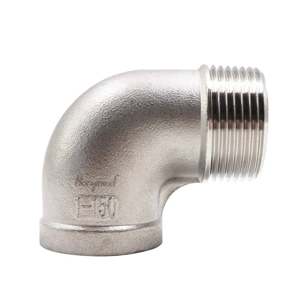 npt 1&#034; male to female stainless steel cast elbow adapter mechanical coupling ...