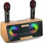 MASINGO Karaoke Machine for Adults and Kids with Portable Bluetooth Speakers, 2 Wireless Microphones, LED Lights, Pa System & Karaoke Song Mode! Best