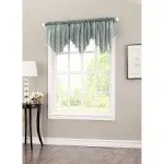 No. 918 Erica Crushed Sheer Voile Ascot Valance, Charcoal, 51x24