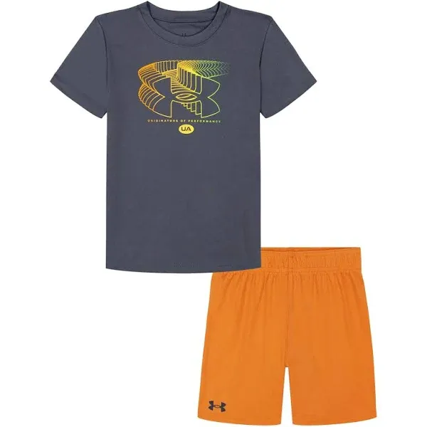 Under Armour boys Short Sleeve Tee and Short Set, Lightweight and Breathable