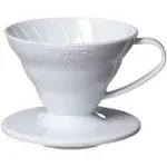 Hario V60 Plastic Coffee Dripper, Size 01, White