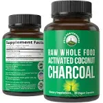 Peak Performance Activated Charcoal Vegan Capsules from Wild Harvested Coconut Shells. Best Safe Charcoal Pills Supplement for Detox, Gas Relief, Bloating. for Men and Women 90 All Natural Tablets