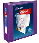 Avery® Heavy-Duty View 3 Ring Binder, 3" One Touch EZD® Rings, 3.5" Spine, 1 Purple Binder (79810) | Avery.com