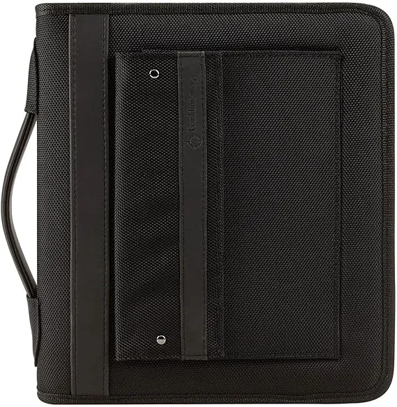 Franklincovey Classic Friday Nylon Zipper Binder with Handles - Black