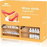 Neprock Shoe Slots Organizer, Adjustable Shoe Stacker Space Saver, Double Deck Shoe Rack Holder for Closet Organization (20-Pack)(White)