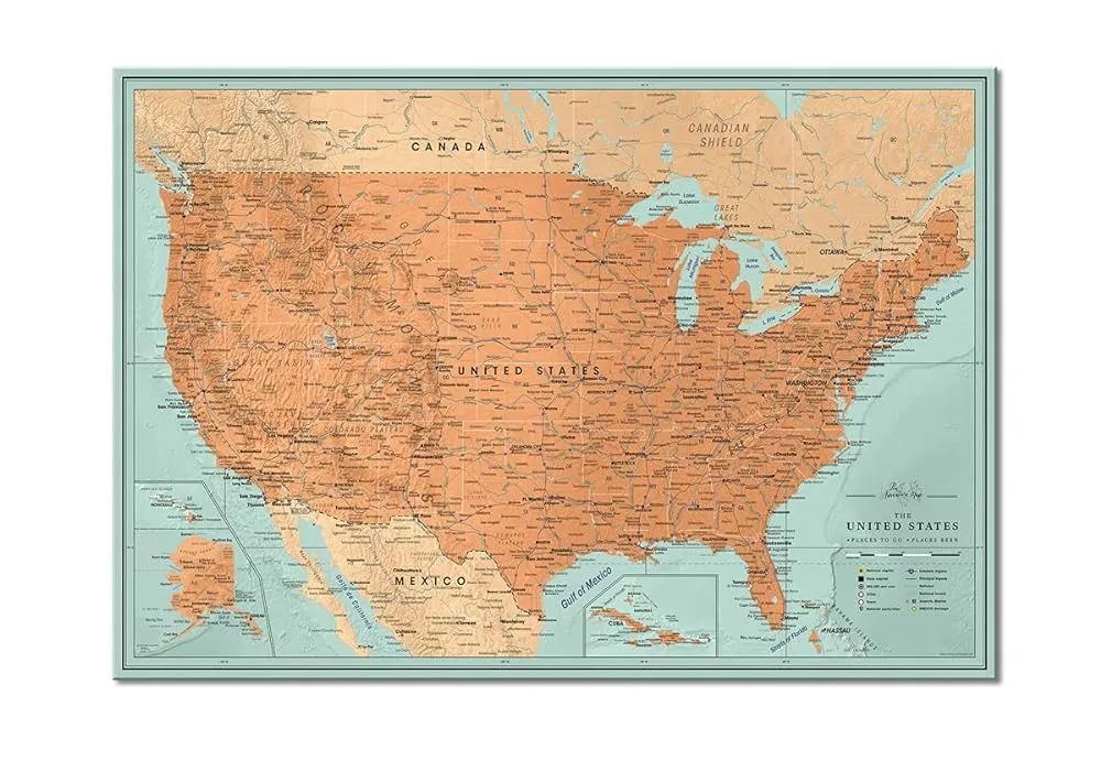 US Travel Map Poster