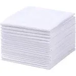 Men's Handkerchiefs 18 Pack 100% White Cotton Solid White Hankie