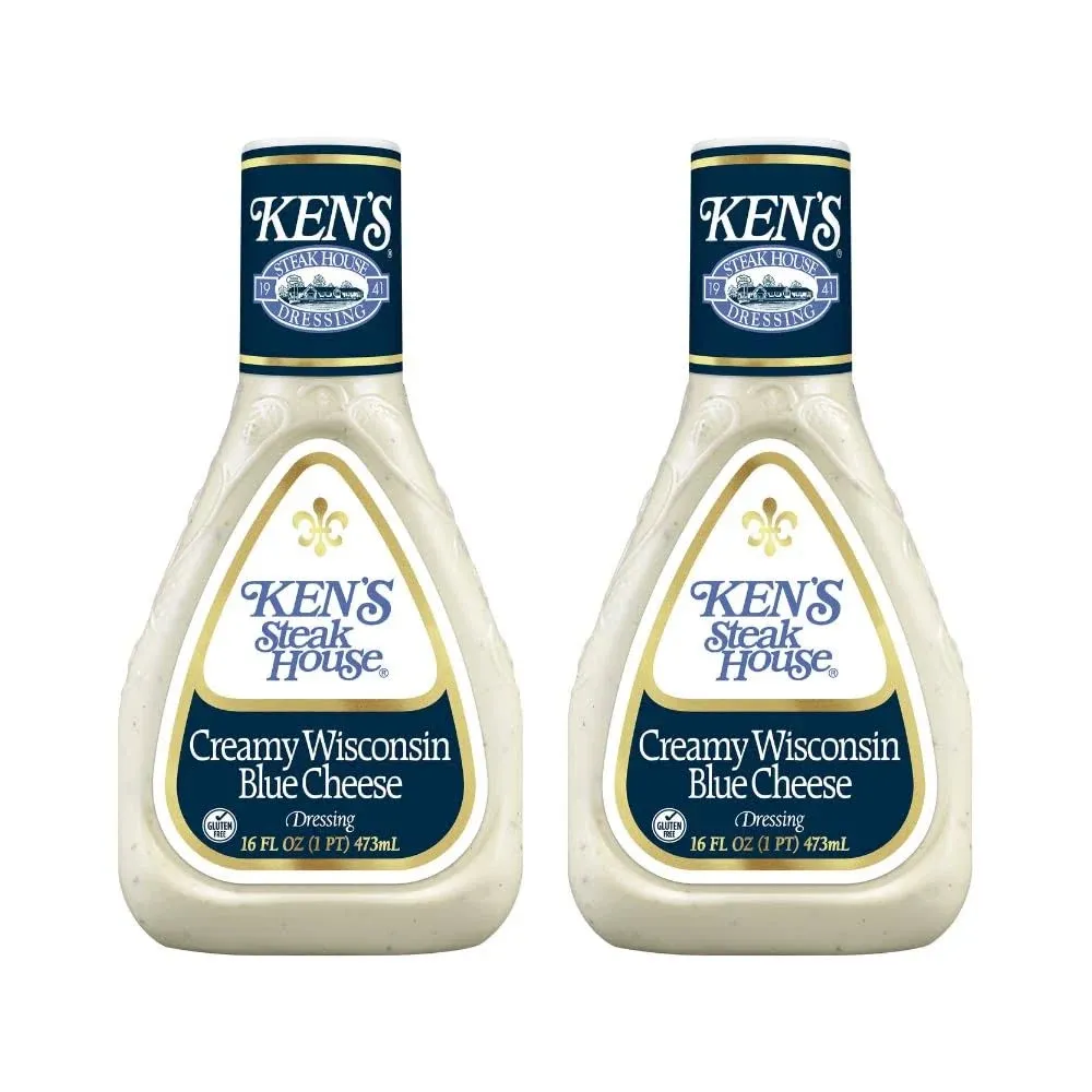 Ken's Steak House Creamy Wisconsin Blue Cheese Dressing 16oz ( 2 Pack)