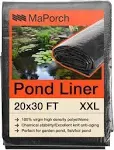 MAPORCH Pond Liner 20 x 30 FT Waterproof 100% HDPE Reinforced Polyethylene 20 Mil for Fish Koi Pond, Fountain, Waterfall, Water Tank, Pond Liners for Outdoor Ponds- UV Resistant RPE Pool Liner, Black