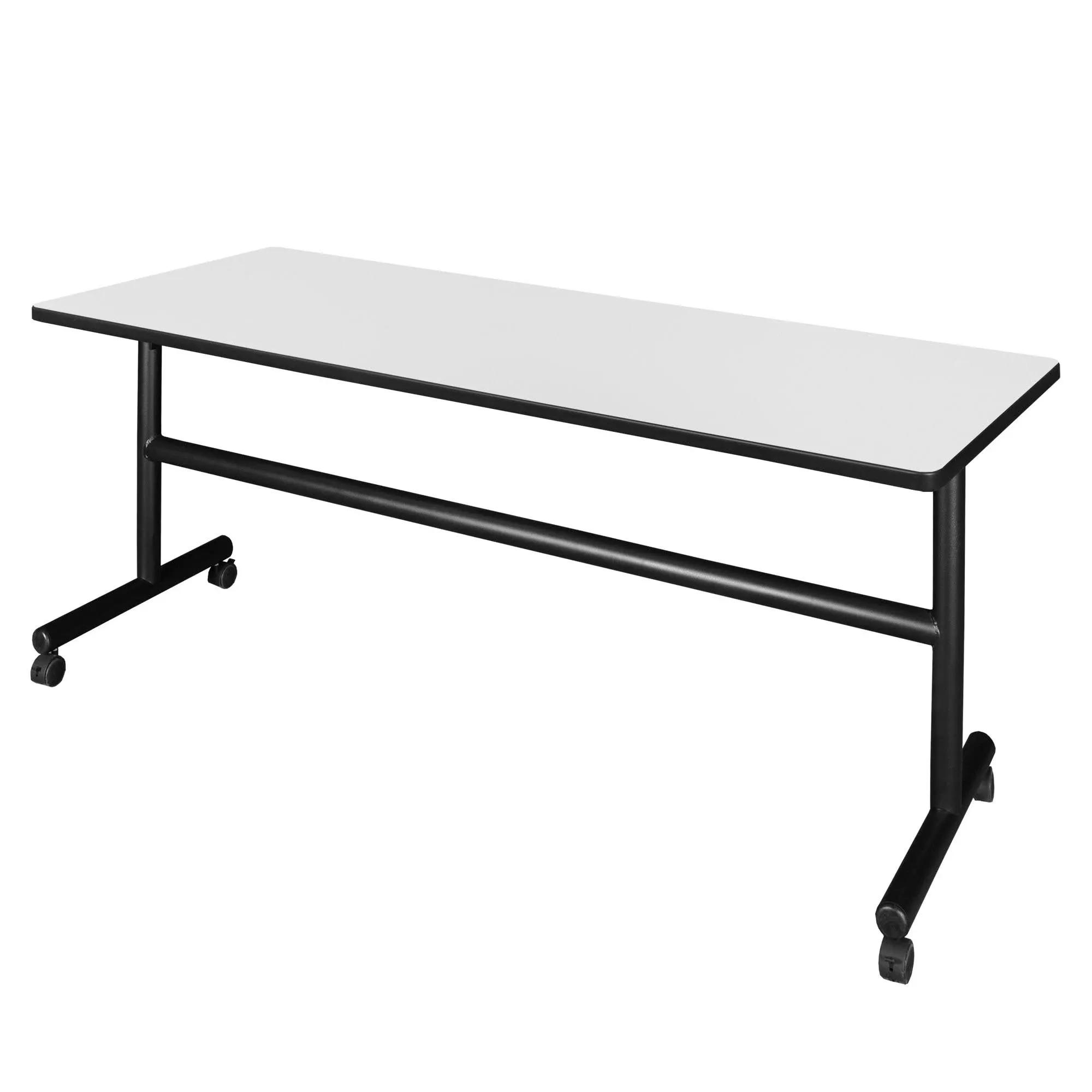 Regency MKFT7224WH Kobe 72 in. Flip Top Mobile Training Table - White