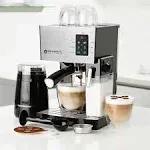 EspressoWorks Espresso Machine, Latte & Cappuccino Maker- 10 PC All-in-One Espresso Silver