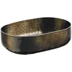 American Metalcraft Abhb69 Hammered Aluminum Entre Basket, Oval, Black, 48-Ounces