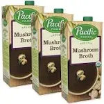 Pacific Foods Organic Mushroom Broth, 32-Ounce Carton (Pack of 3)