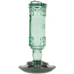 Antique Bottle Hummingbird Feeder Green / 10oz