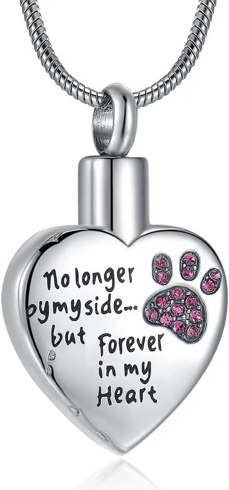 RIMZVIUX Pet Cremation Jewelry for Ashes Waterproof Urn Necklace for Ashes Dog ...