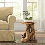 Greenage Cedar Roots Natural Flower Stand Reclaimed Woods End Table