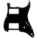 Custom Strat style HH Layout Guitar Pickguard 2-control,3ply Black