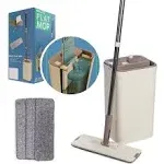 Micro Flat Mop &amp; Bucket System, Hands-Free Wringing Floor Cleaning, 3 Washabl...