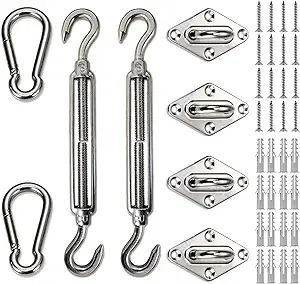 LOVE STORY Hardware Kit 6 Inches 316 Stainless Steel for Rectangle and Square Sun Shade Sail Installation