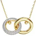 Swarovski Dextera Pendant Interlocking Loop, White, Gold-Tone Plated 5668820