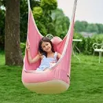 CO-Z Kids Pod Swing Seat Child Hanging Hammock Chair Indoor Outdoor Kid Hammock Seat Pod Nook (Upgraded Two Straps, Blue) Larger for 2 kids/1 Adult