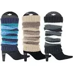 3 Pack Women&#039;s Fall Winter Warm Colorful Striped Multicolor Knit Leg Warmers ...