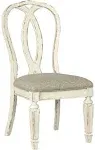 Ashley Realyn D743-02 Upholstered Side Chair in Chipped White - Set of 2