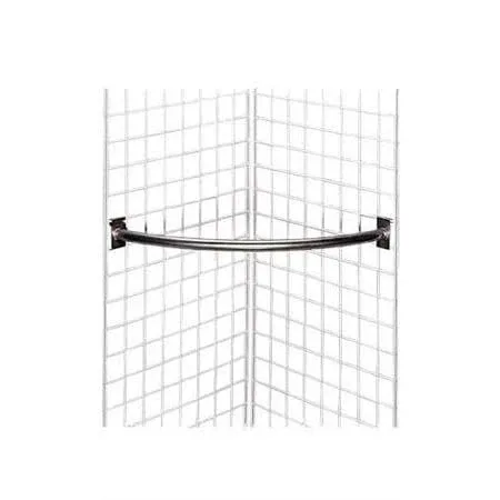 Wire Grid Quarter Circle Chrome Wiregrid  30&#034; Gondolla Hangrail Slat Grid