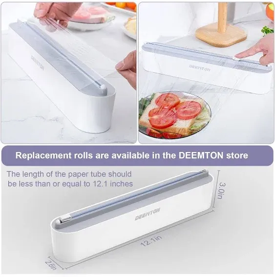 Plastic Wrap Dispenser with Cutter,Plastic Food Wrap Dispenser with Slide Cutter