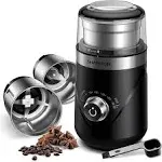 SHARDOR Adjustable Coffee Grinder Electric, Spice Grinder, Coffee Bean Grinder, Espresso Grinder with 1 Removable Stainless Steel Bowl, Black