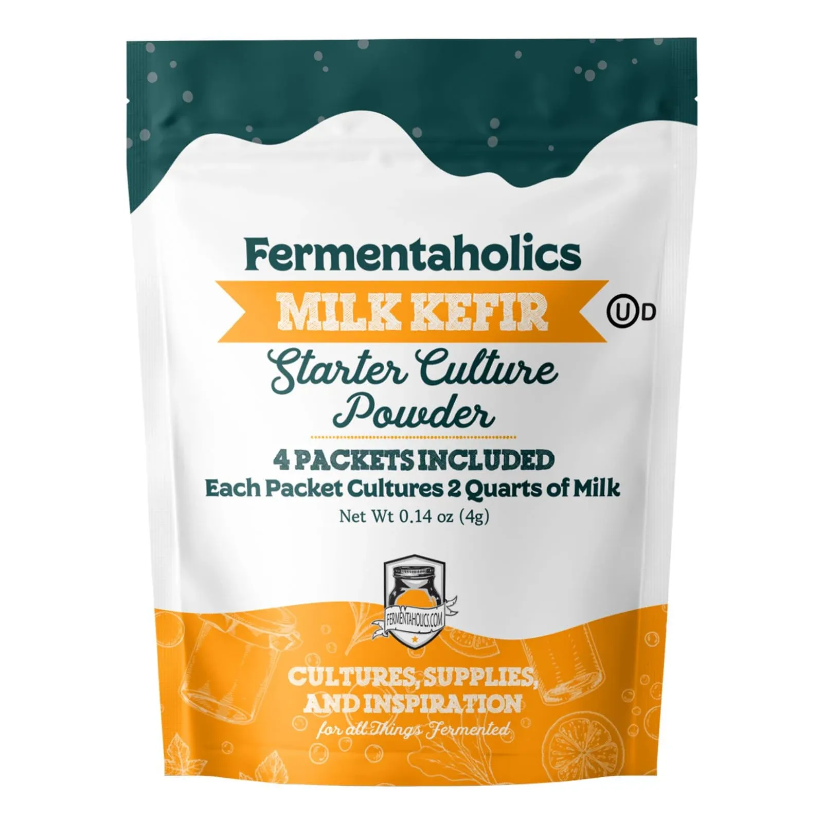 Fermentaholics Milk Kefir Starter Culture Powder - Grainless Powdered Kefir Culture Specifically Made For Making DIY Milk Kefir at Home