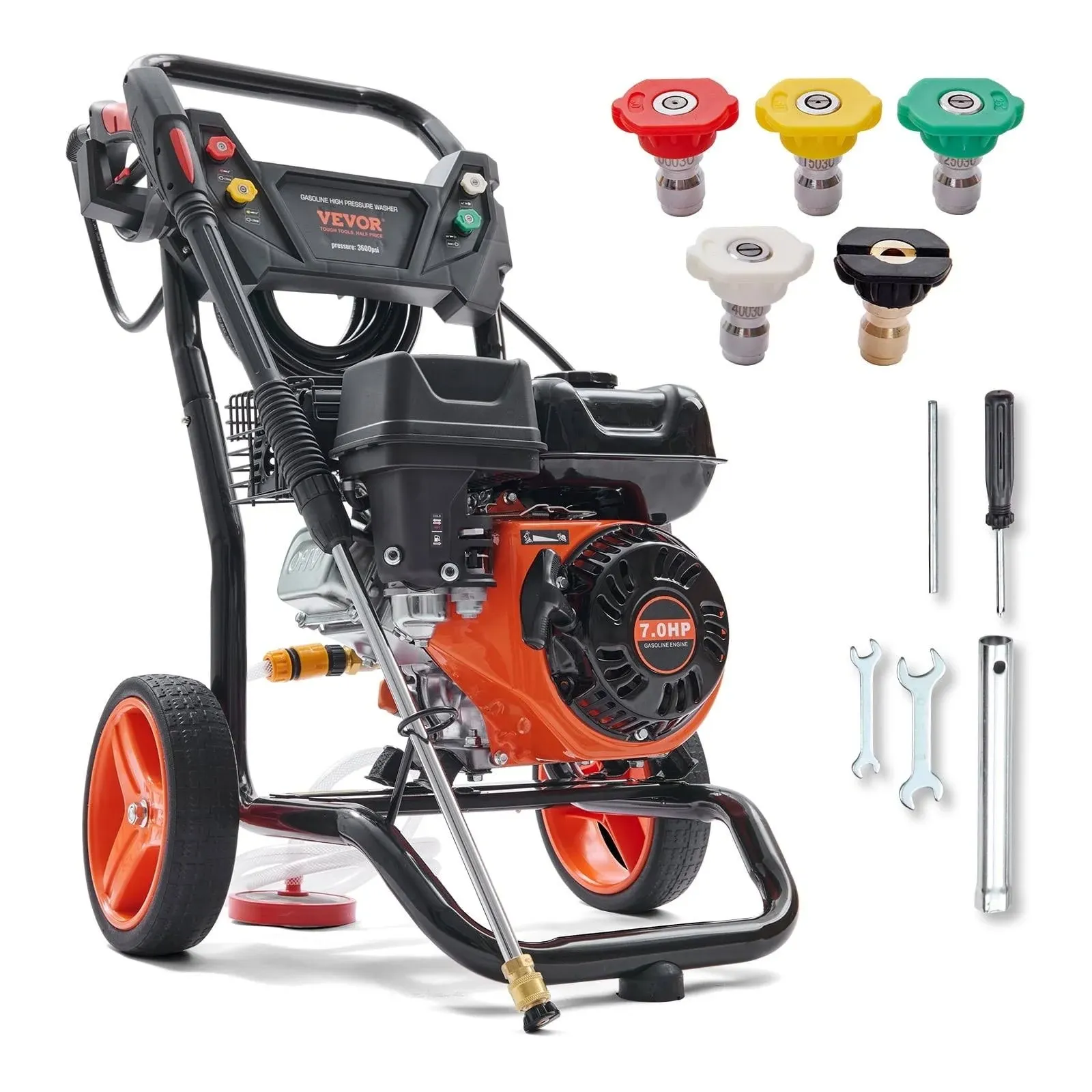 Gas Pressure Washer, 3600 PSI 2.6  for Cleaning Cars, Homes, Driveways, Patios