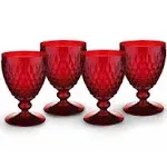 Villeroy & Boch Boston Colored Goblet Set of 4 Red