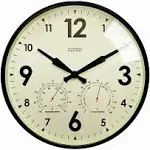 Cloudnola Factory Outdoor Wall Clock & Weather Station Grey