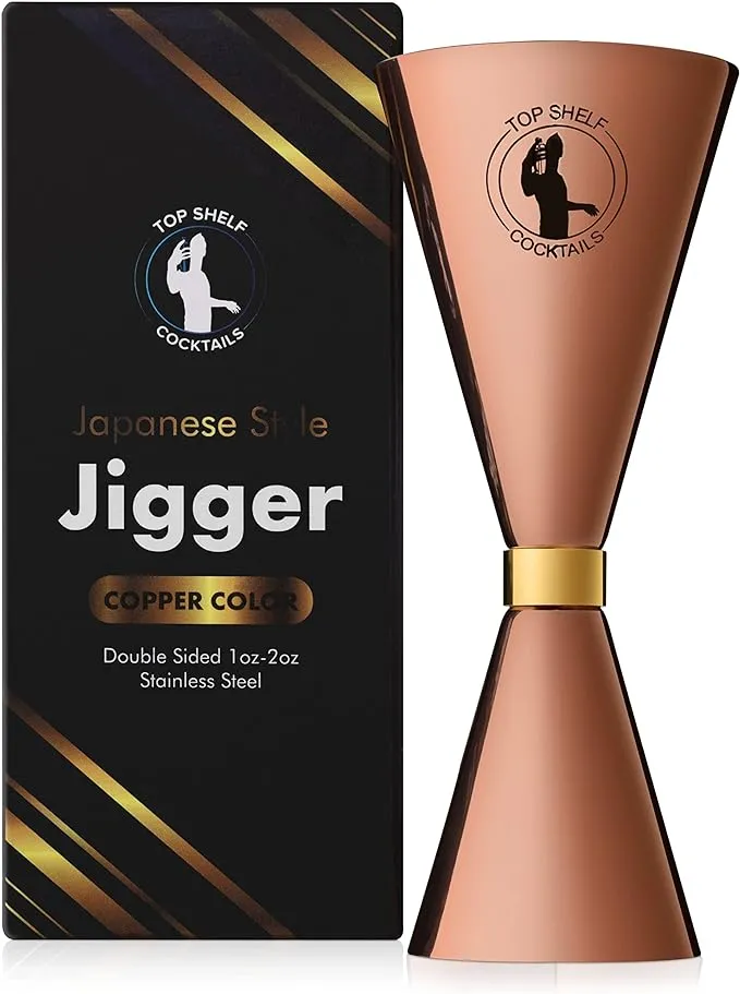 Top Shelf Cocktails Japanese Jigger Double Jigger 2oz 1oz Cocktail Jigger With Measurements Inside Get Accurate