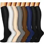 ACTINPUT 8 Pairs Compression Socks for Women & Men,Support Compression Stockings for Medical Running Athletic