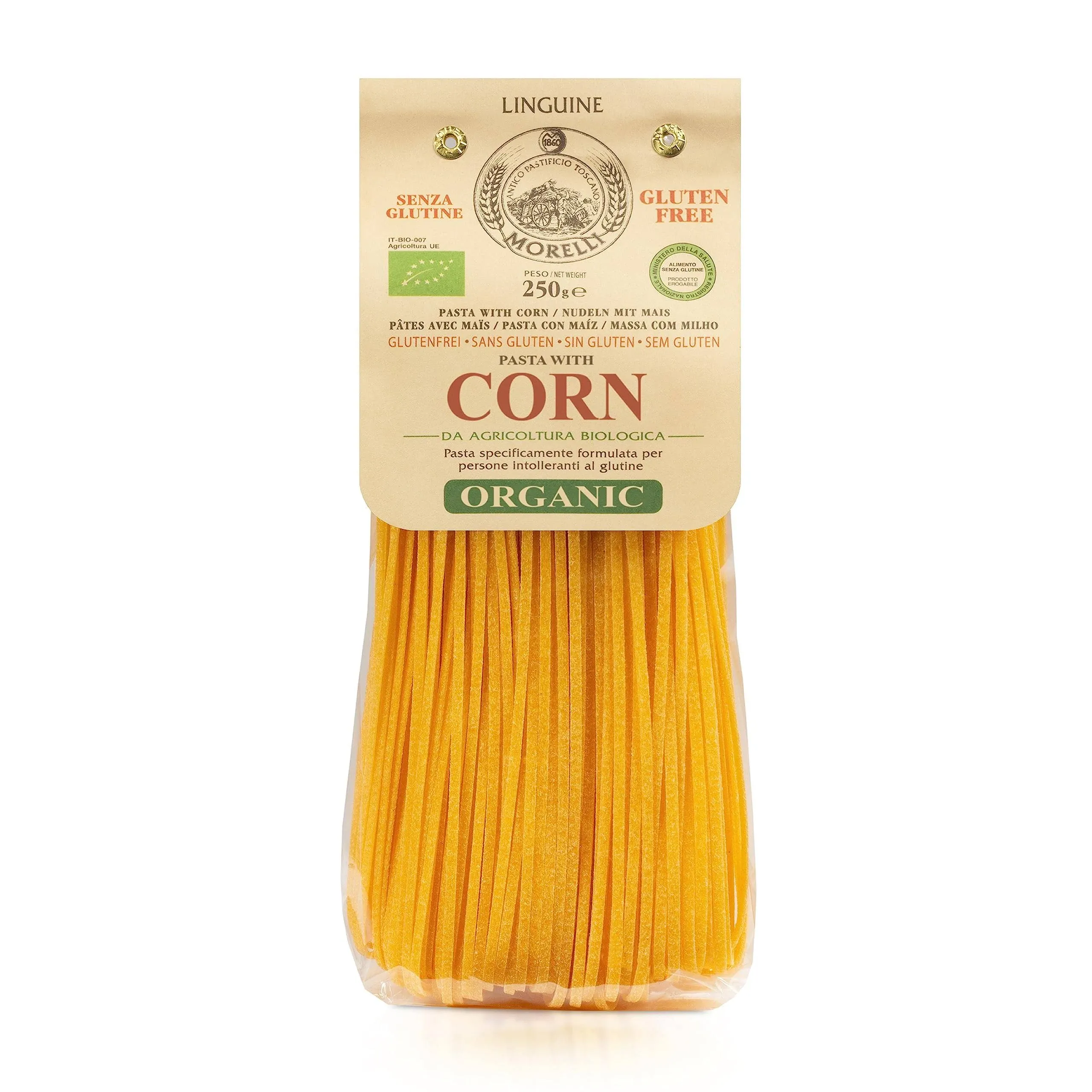 Organic Linguine Pasta - Gluten Free Corn Pasta by Morelli