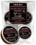 Brite Start Bone Broth - Beef Bone Broth - 4 Count - Keto Friendly Concentrate Packed with 16g Collagen, 20g Paleo Protein -Made from Organic Grass