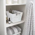 Simplify Medium White Rattan Storage Basket