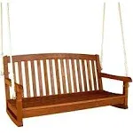 International Caravan Royal Tahiti Curved Back Wood Two Seated Swing