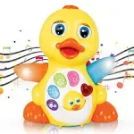 Musical Duck Toys for 1 2 3 Year Old Gifts with Lights and Adjustable Sound