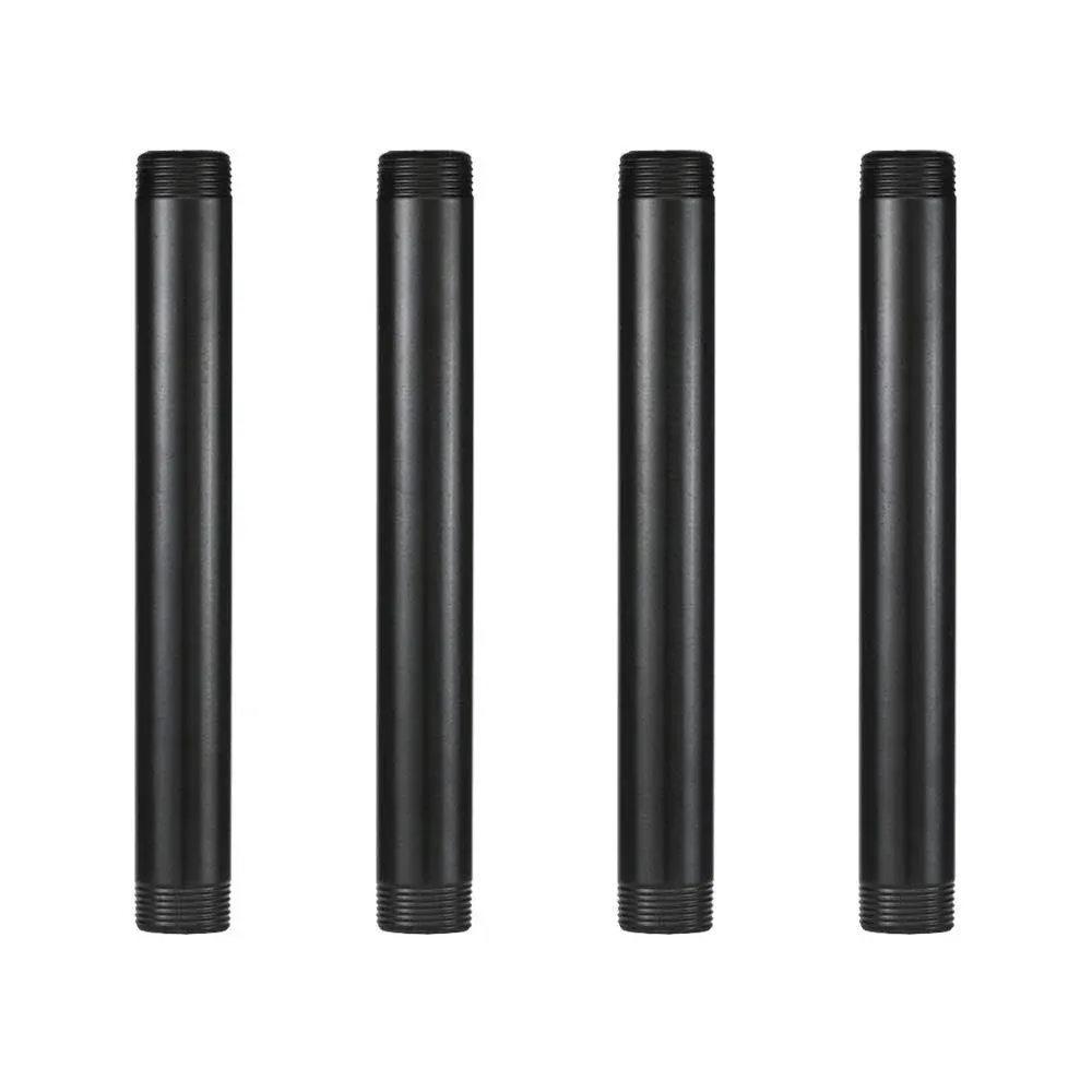 GeilSpace 1" × 10" Pre-Cut Black Metal Pipe, Industrial Steel Fits Standard One Inch Black Threaded Pipes and Fittings - Vintage DIY Industrial Shelving (1" × 10", Black)