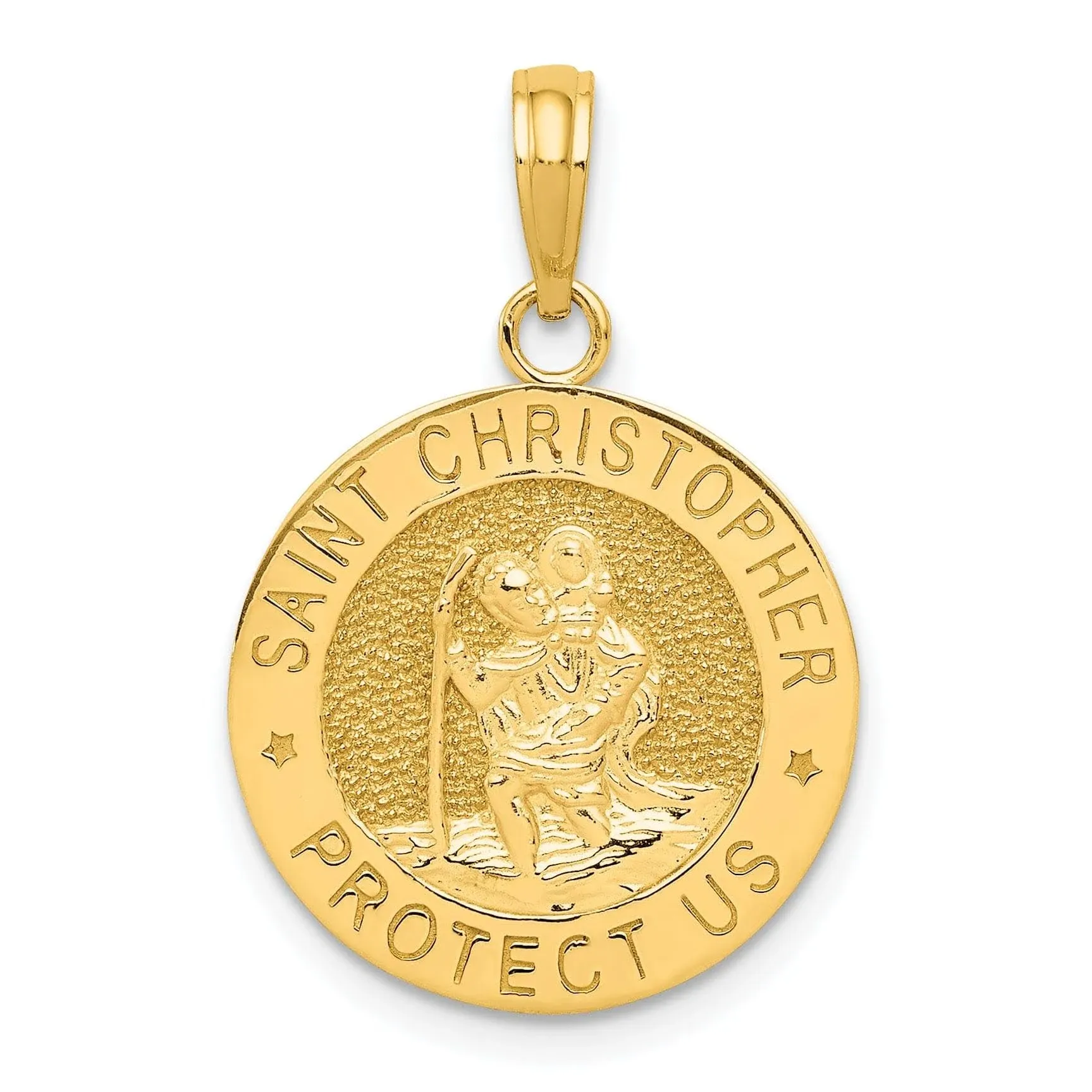 14k Yellow Gold Saint Christopher Medal Charm