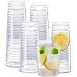 Comfy Package Clear Hard Plastic Cups/Tumblers [10 oz. - 200 Count] Small Disposable Party Cocktail Glasses