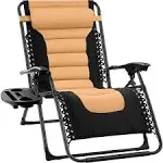 Oversized Padded Zero Gravity Chair, Folding Outdoor Patio Recliner, XL Anti Gra