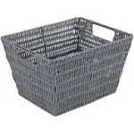 Simplify Medium Charcoal Rattan Storage Basket