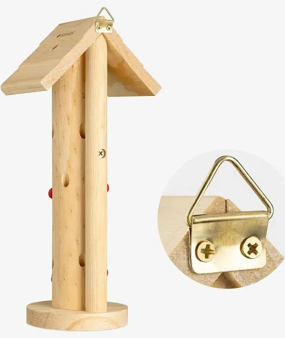 Navaris Wooden Ladybug Habitat - Hanging Real Pinewood Flying Insect Bug Ladybird Lady-Bug House Shelter Hotel for The Garden - Insect Hibernation