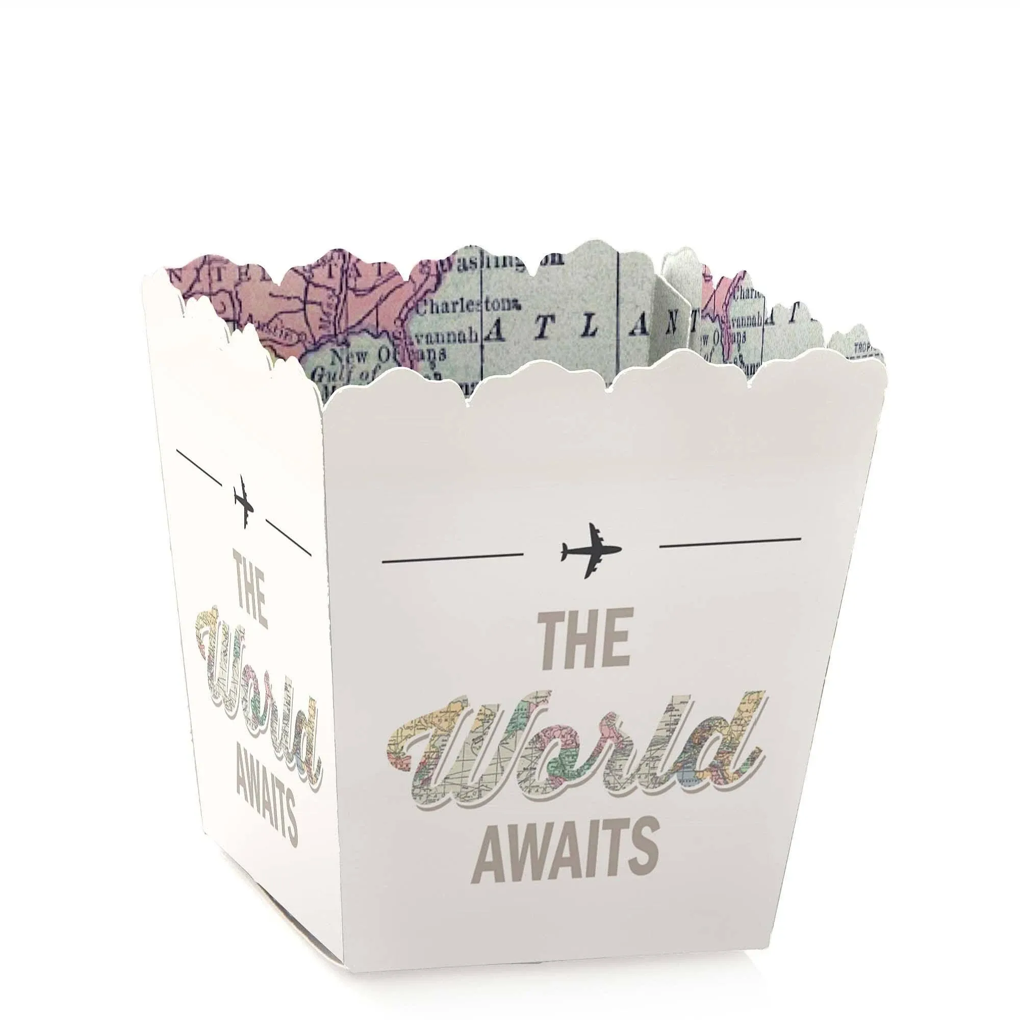 World Awaits - Party Mini Favor Boxes - Travel Theme Graduation Party Treat Candy Boxes - Set of 12