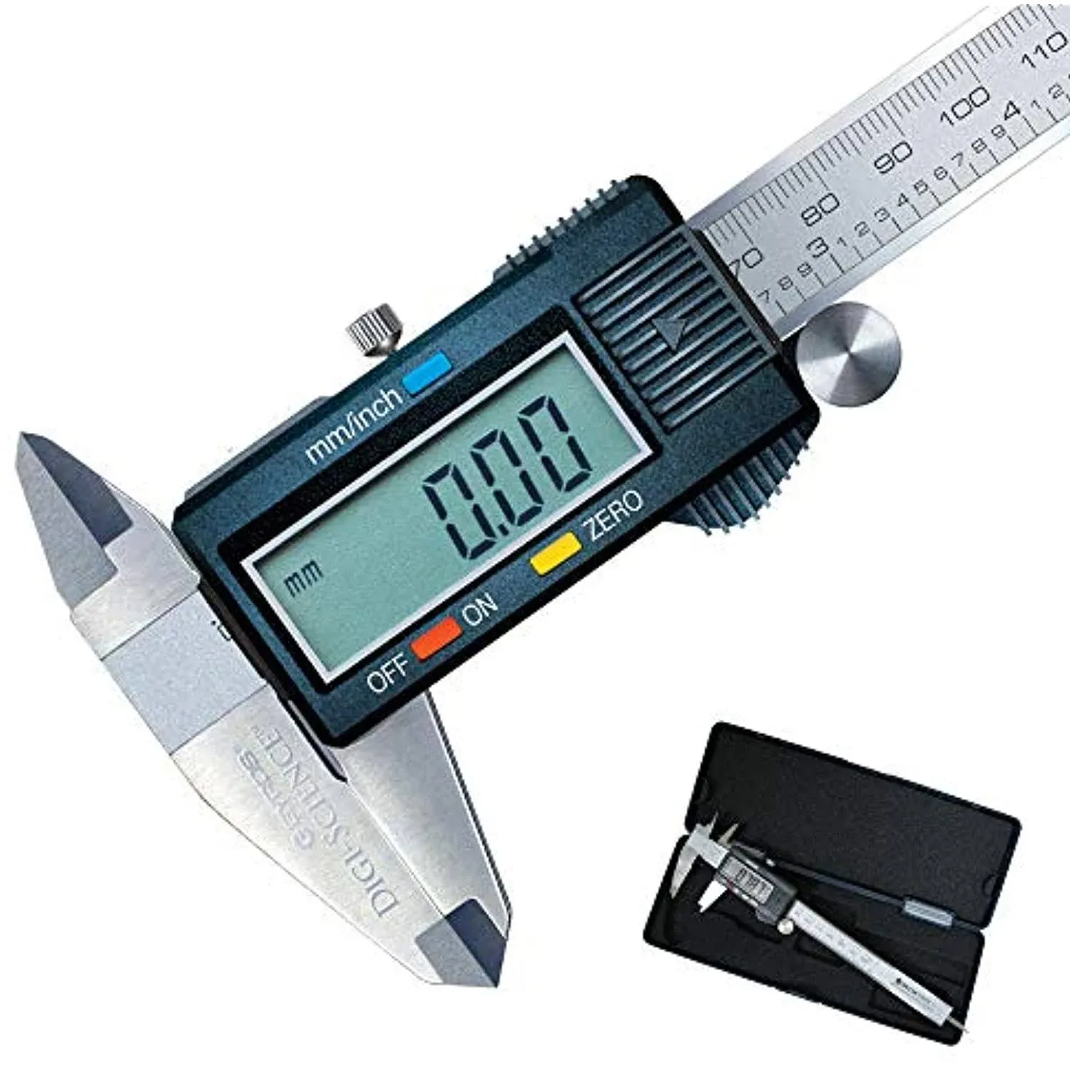 Gyros Digital Caliper Measuring Tool – 6 Inch Stainless Steel Micrometer Caliper - Inch/MM Conversion and Large LCD Screen – Auto-Off Feature –