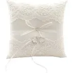 Wedding Party Ring Pillow, Ivory Bearer Cushion